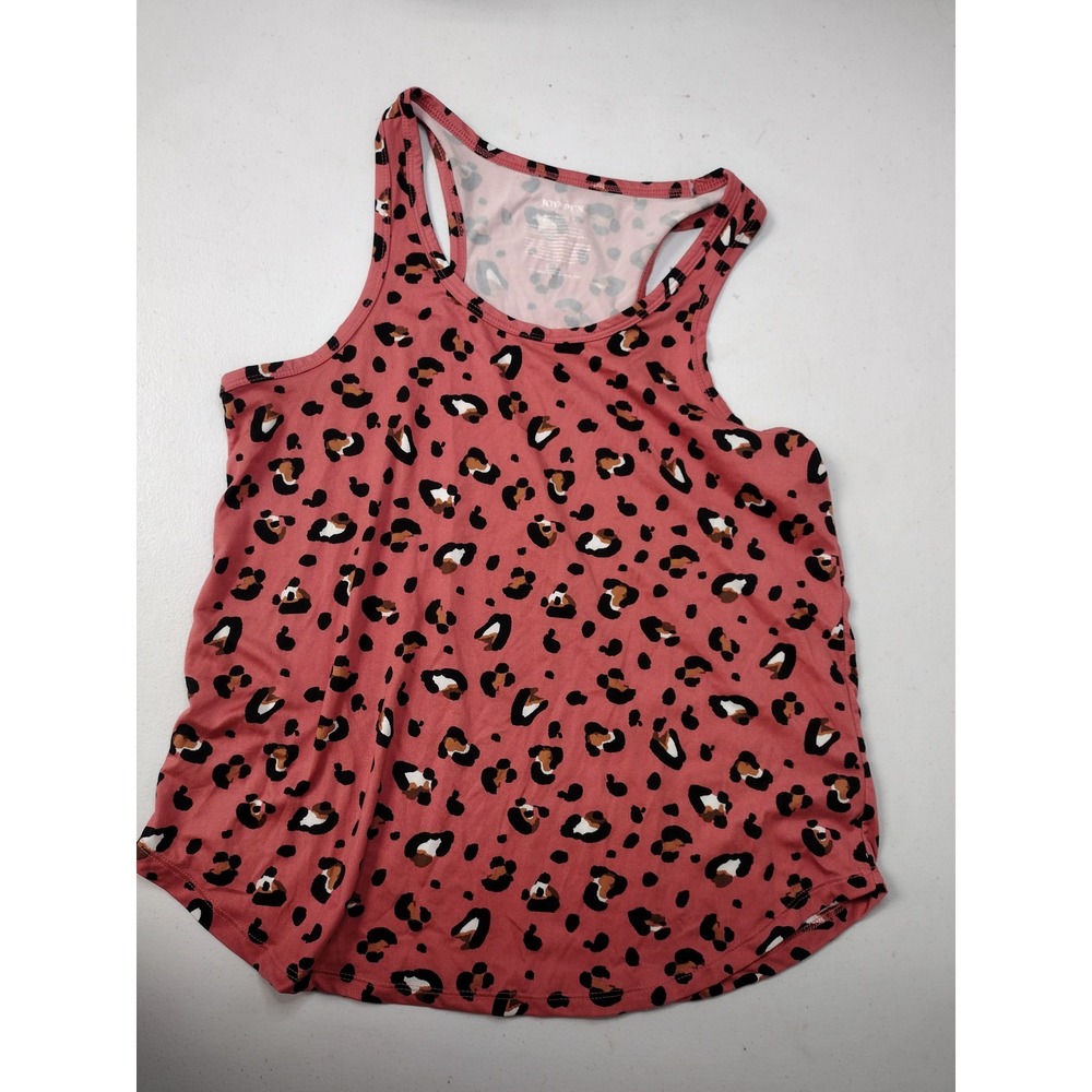 Joyspun‎ Womens Pink Leopard Print Racerback Tank Top Small 4-6 Sleeveless Scoop
